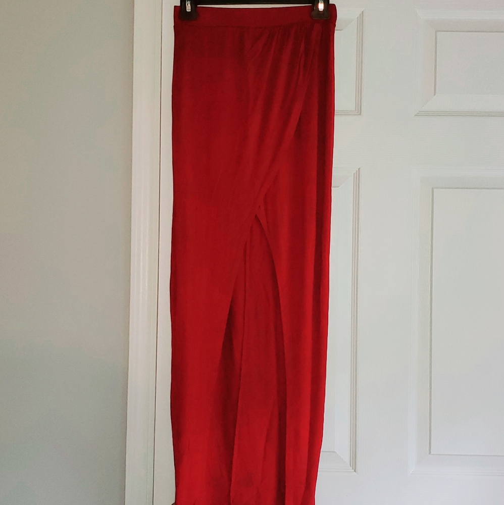 Burgundy Maxi Skirt